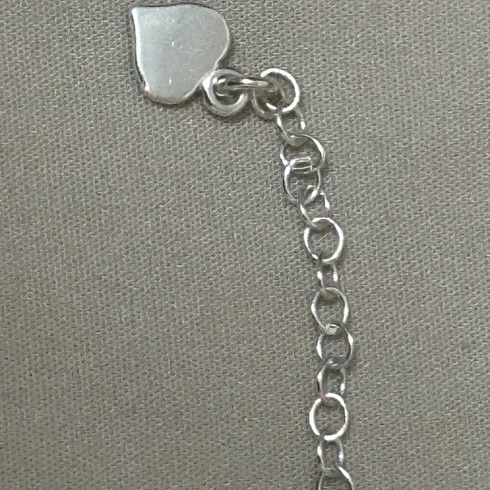 925 Sterling Silver Heart Anklet Chain w/Heart Charm. NWOT - Picture 9 of 14